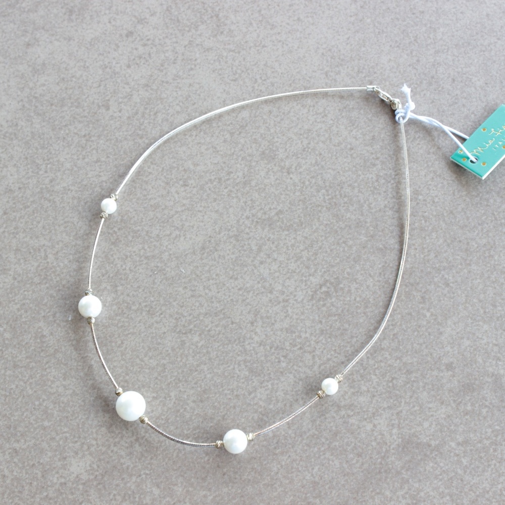 NWT Mia Fiore Sterling Silver and pearls necklace - Picture 6 of 8